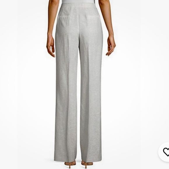 Lafayette 148 New York NWOT Soft Gray Dalton Linen/Wool Blend Trouser Size 14 - Picture 9 of 12